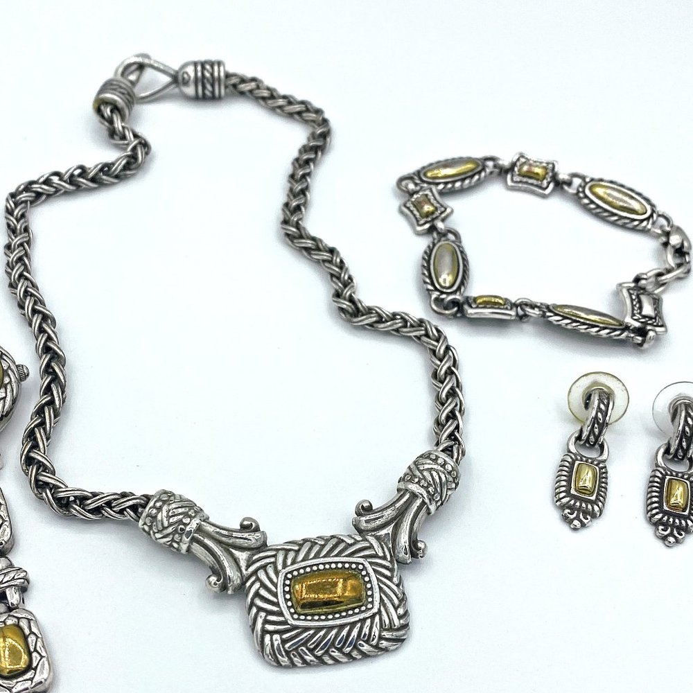 Brighton Silver Necklace with Gold inset